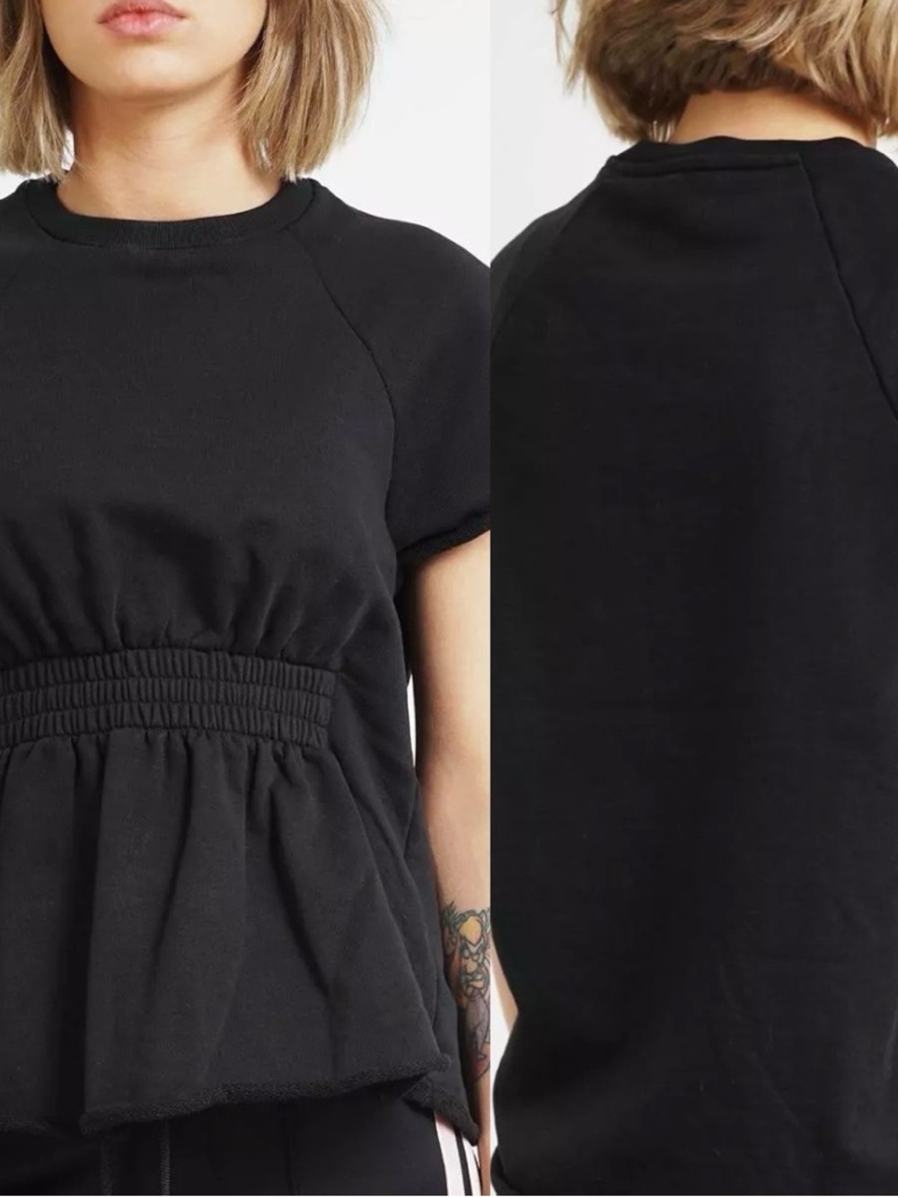 T by Alexander Wang black short sleeve sweatshirt